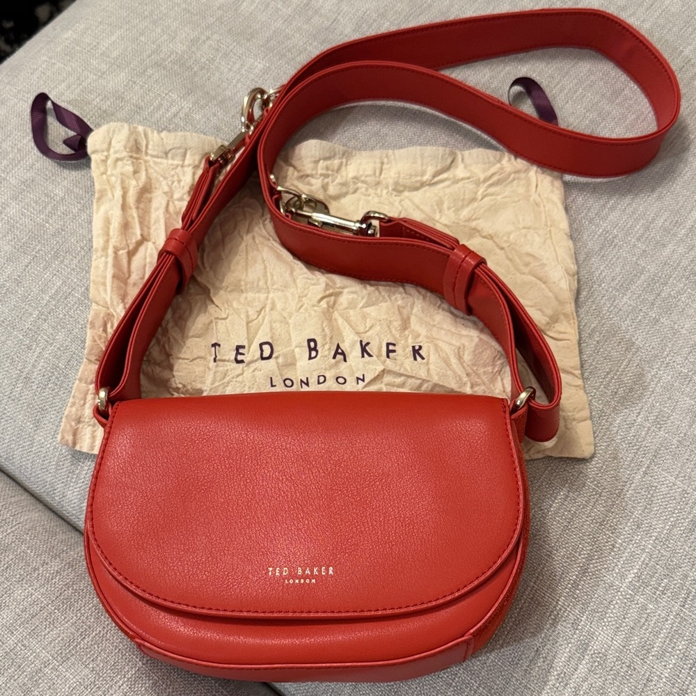 Ted Baker Equenia Red Crossbody Saddle Bag